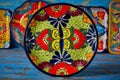 Mexican pottery Talavera style of Mexico Royalty Free Stock Photo