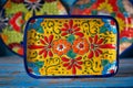 Mexican pottery Talavera style of Mexico Royalty Free Stock Photo