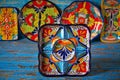 Mexican pottery Talavera style of Mexico Royalty Free Stock Photo