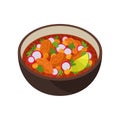 Mexican Pozole soup vector illustration. Mexican cuisine.