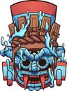 Mexican prehispanic Tlaloc Aztec god water vesse