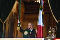 Mexican president Andres Manuel Lopez Obrador delivers the Cry of Independence. Royalty Free Stock Photo