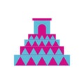 Mexican pyramid culture flat style icon