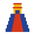 Mexican pyramid flat style icon vector design