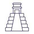 Mexican pyramid line style icon vector design