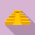 Mexican pyramide icon, flat style