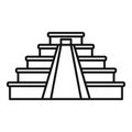 Mexican pyramide icon, outline style