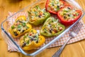 Baked Stuffed Mexican Quinoa Bell Peppers Royalty Free Stock Photo