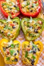 Baked Stuffed Mexican Quinoa Bell Peppers Royalty Free Stock Photo
