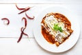 Mexican red enchiladas Royalty Free Stock Photo