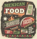 Mexican restaurant funky menu design concept Royalty Free Stock Photo