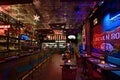 Mexican restaurant La Cerveceria de Barrio on Lincoln Road in Miami Beach, Florida at night. Royalty Free Stock Photo