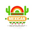 Mexican restaurant logo design, authentic traditional continental food label can be used for cafe, bar, restaurant, menu Royalty Free Stock Photo