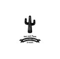 Mexican restaurant vector icon template of cactus.