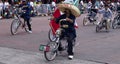 Mexican riding a customized bike