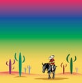 Mexican riding a donkey Royalty Free Stock Photo