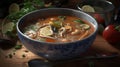 Mexican Seafood Soup: Spicy Cazuela de Mariscos. Generative ai
