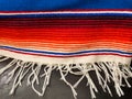 Mexican Serape Jorongo Blanket Shawl with Fringe Royalty Free Stock Photo