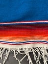 Mexican Serape Jorongo Blanket Shawl with Fringe Vertical Royalty Free Stock Photo