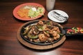 Mexican Shrimp Steak and Chicken Fajitas Royalty Free Stock Photo