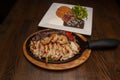 Mexican Shrimp Steak and Chicken Fajitas Royalty Free Stock Photo