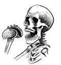 Skeleton eating taco