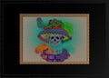 Mexican skull, Calavera with flowers. Decoration for Day of the Dead, Dia de los Muertos. Halloween poster background, Royalty Free Stock Photo