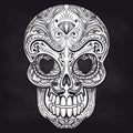 Mexican skull on chalkboard background