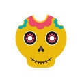 Mexican skull flat style icon vector design