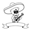 mexican skull mariachi playing guitar