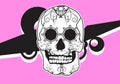 Mexican skull tattoo cartoon background