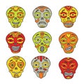 Mexican skulls emoticons