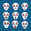 Mexican skulls emoticons Royalty Free Stock Photo