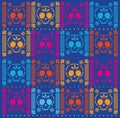 Mexican skulls pattern background vector design Royalty Free Stock Photo