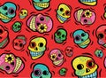 Mexican Skulls Seamless Pattern Royalty Free Stock Photo