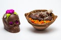 Mexican Small Calaverita de azucar chocolate and Pollo Con Mole Candy