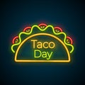 Mexican snack food taco festival neon light sign