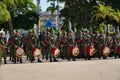 Mexican soldiers, military forces during a civic ceremony on the Flag day of Mexico in Chapultepe