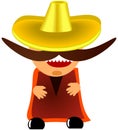 Mexican in sombrero with a big mustache - vector Royalty Free Stock Photo