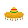 Mexican sombrero hat vector icon