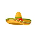 Mexican sombrero hat vector Illustration on a white background Royalty Free Stock Photo