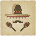 Mexican sombrero old background