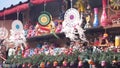 Mexican souvenirs, colorful painted skulls and dream catcher. Day of Dead symbol