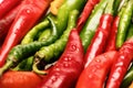 Mexican spicy peppers of long shape. Background of chili peppers Royalty Free Stock Photo