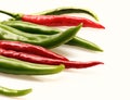 Mexican spicy peppers of long shape. Chili peppers Royalty Free Stock Photo