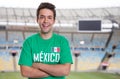 Mexican sports fan at soccer stadium Royalty Free Stock Photo