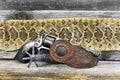 Mexican Spurs,Antique Pistol and Snake Skin