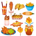 Mexican street food cartoon vector illustration
