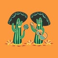 Mexican style. Cute cactus Royalty Free Stock Photo