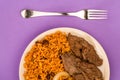 Mexican Style Steak Fajitas With Spicy Rice and Peppers Royalty Free Stock Photo